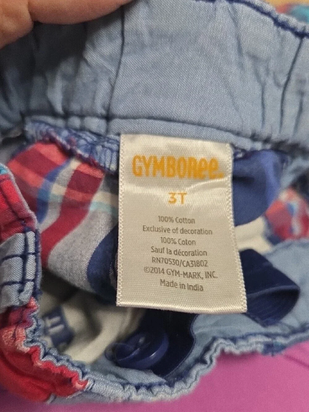 Gymboree Patchwork Plaid Shorts - Blue & Red Size 3 Year Olds [0143]